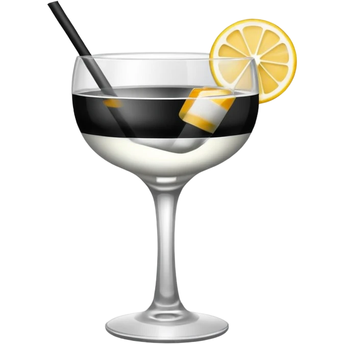 black white cocktail emoji