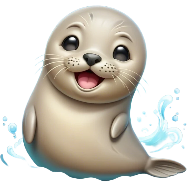 Cinematic Cute Yawning Seal Portrait Emoji, Head tilted slightly with a dramatic, wide-open yawn, showcasing a lustrous, sleek body and half-closed, drowsy eyes exuding cozy contentment, Simplified yet irresistibly adorable features, highly detailed, glowing with a soft, cozy oceanic glow, high shine, relaxed yet expressive, stylized with a dash of whimsical marine charm, soft glowing outline, capturing the essence of a drowsy yet affectionate seal that seems ready to drift out of the screen for a nap! emoji