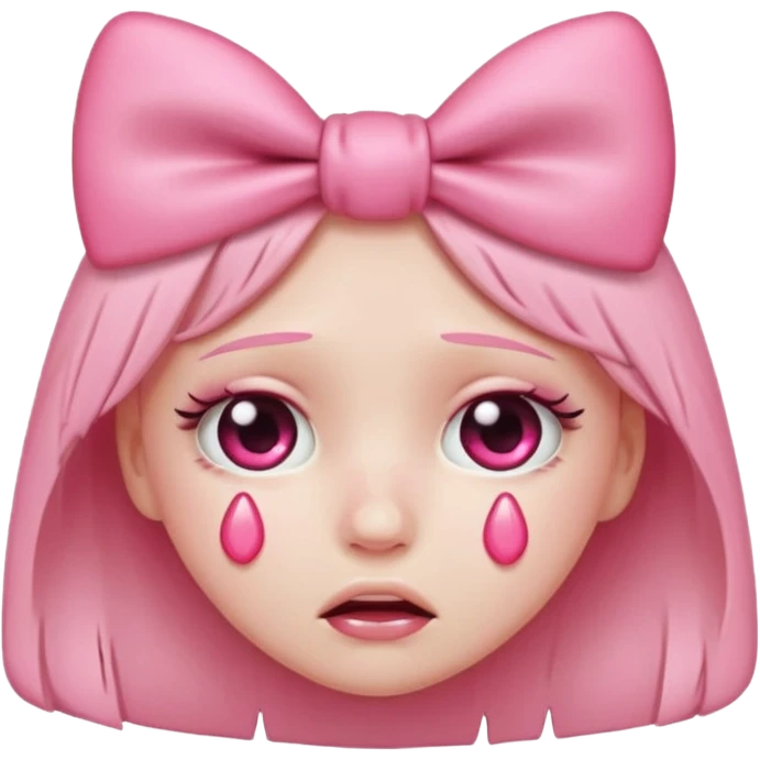 heart eyes emoji but crying pink bow tears emoji