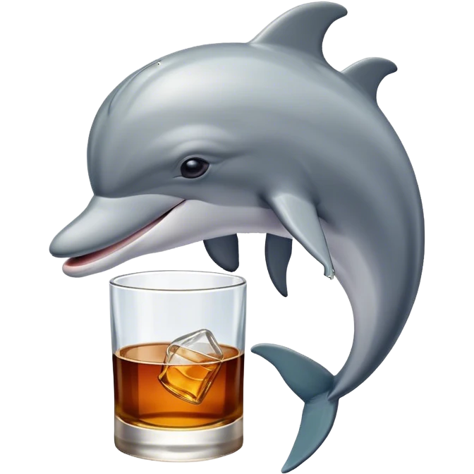 dolphin drinking whiskey emoji