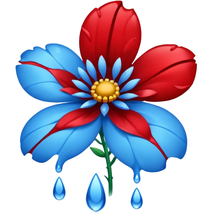 light lys  blue flower spilling wblood emoji
