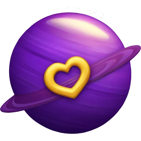 heart shape purple saturn planet emoji