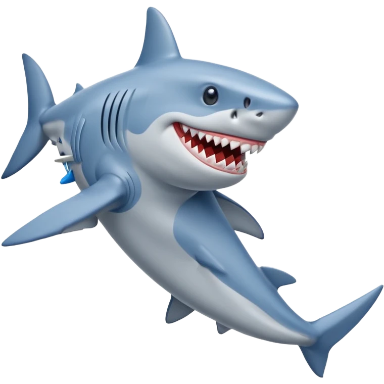Shark with legs wearing blue Nikes emoji