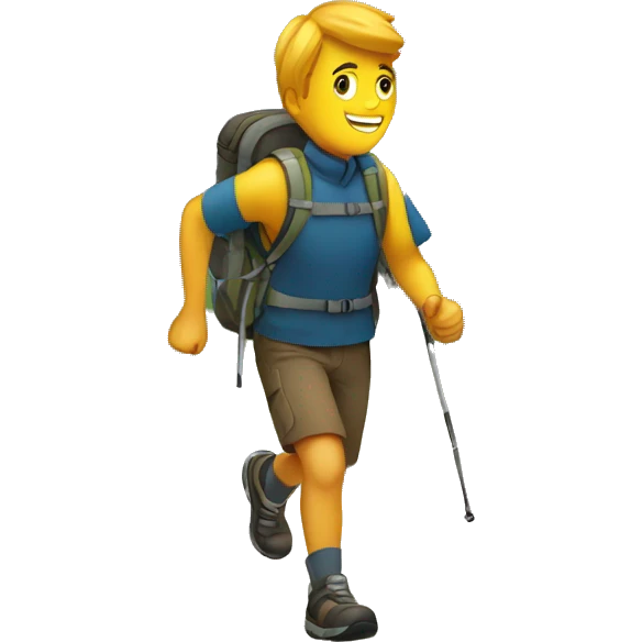 person hiking on trail emoji