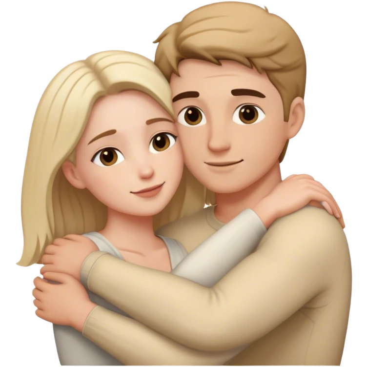 White Couple hug love emoji