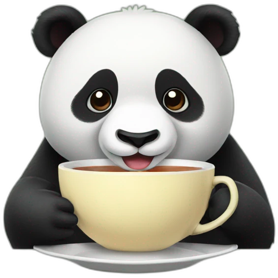 panda sipping tea emoji