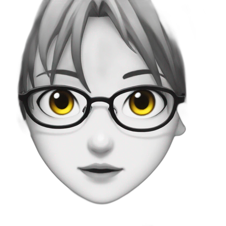 Anime+eyes-goth-girl-dark-hair-with-glasses-black-tshirt+perfectly-centered emoji