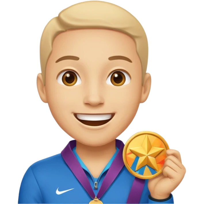 Person Winning a medal SUPER happy emoji