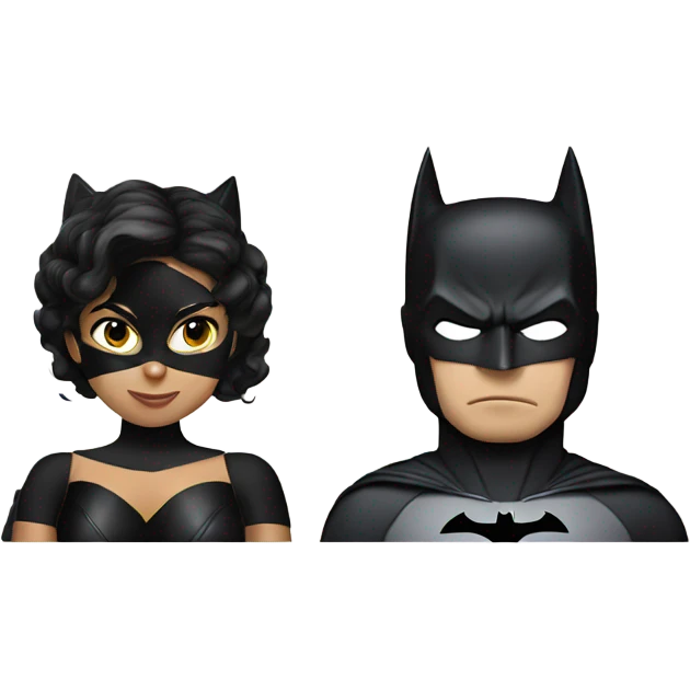 Batman and cat woman emoji