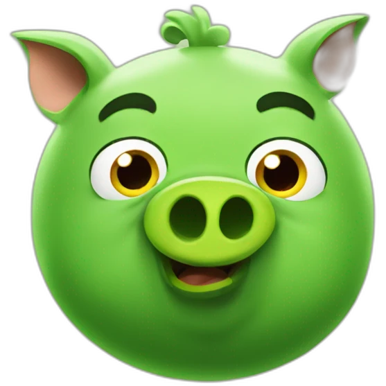 green pig from angry birds game emoji