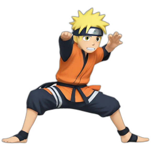 naruto playing foot emoji