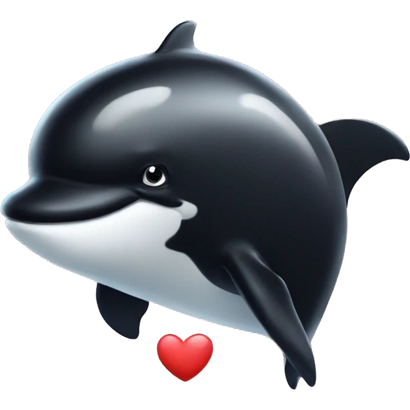 Orca face with heart emoji