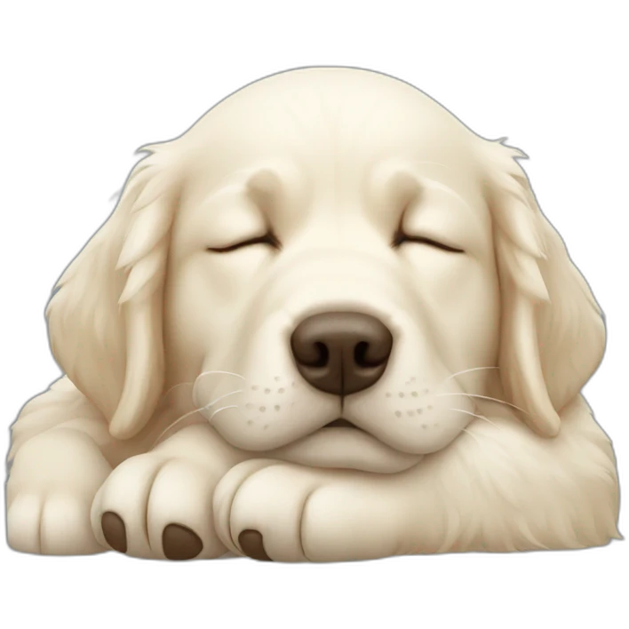 Retriever white sleeping emoji