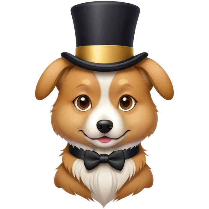 Dog with top hat emoji