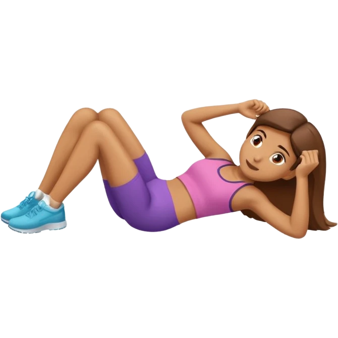girl doing crunches emoji
