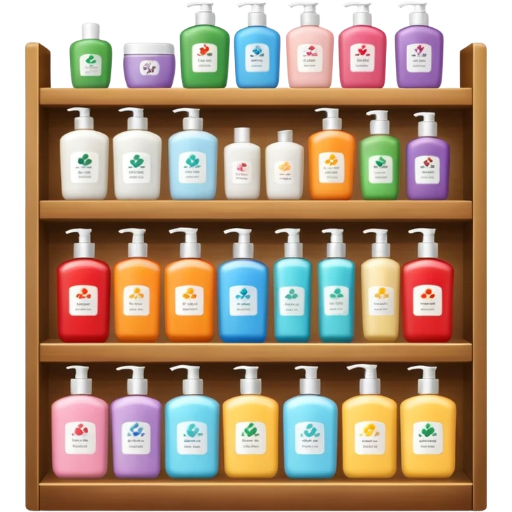 Japanese shampoo displayed on a storage shelf, arranged with horizontal variation and vertical consistency. emoji