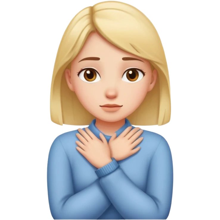 Girl crossing arms hands on neck  emoji