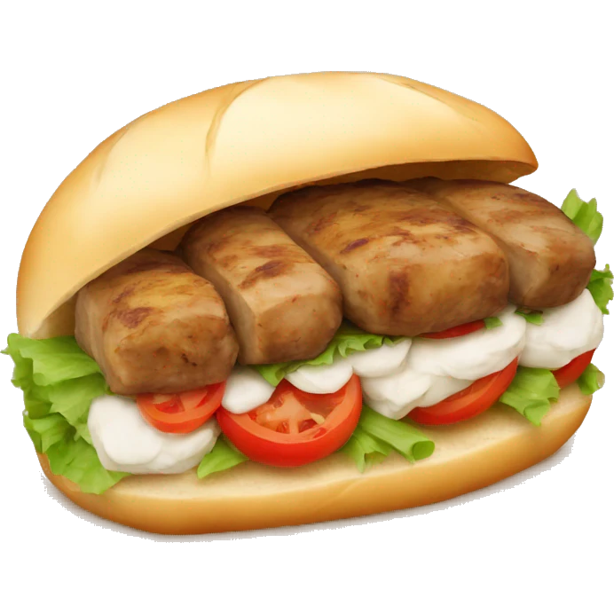 turkish kebab in a round bread emoji