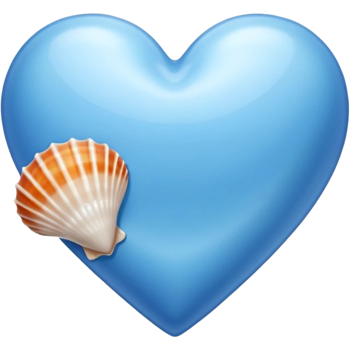 blue heart with a seashell emoji