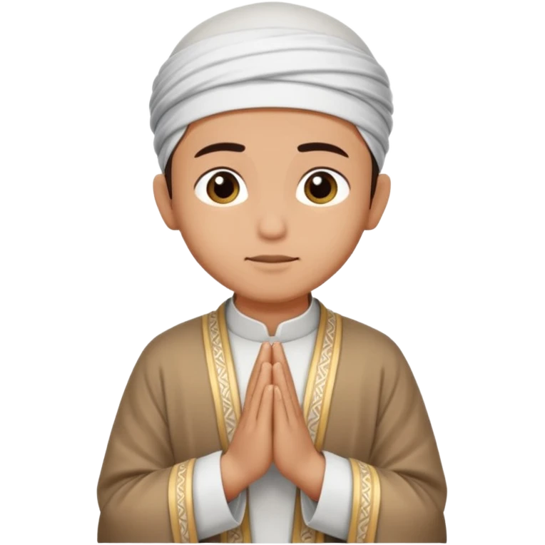 Make a person praying in Islam religion make it face 90° to the left emoji