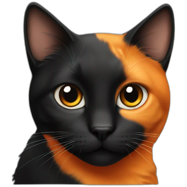 Cat black ans orange emoji
