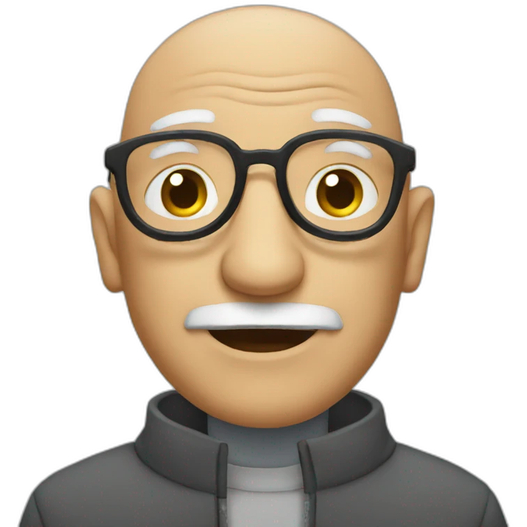 old bald man with glasses emoji