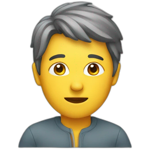 A person is facing a study  emoji