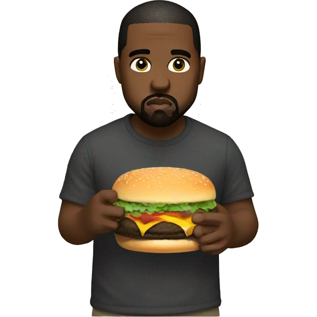 Kanye eating burger emoji