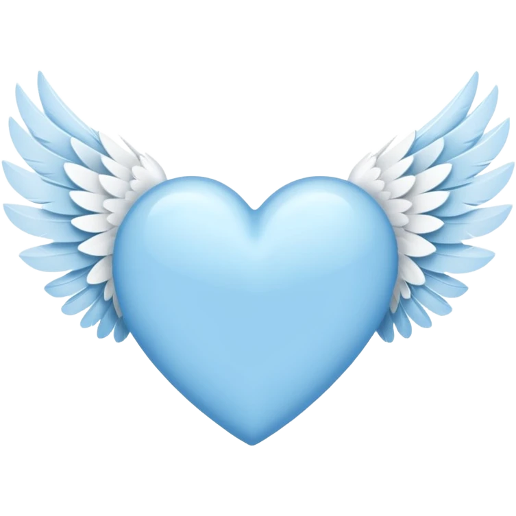 light sky blue heart with a wing on the right emoji