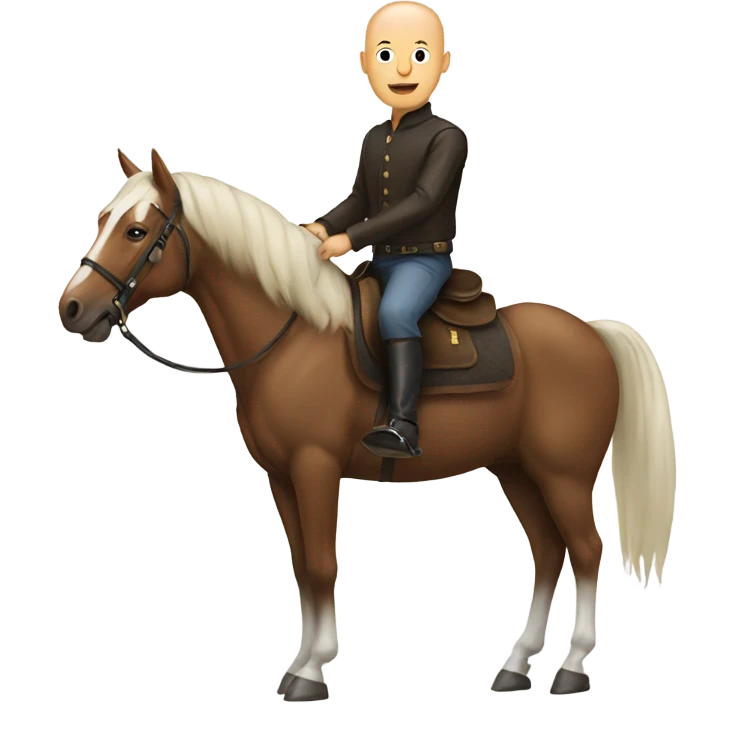 Bald man on horse emoji