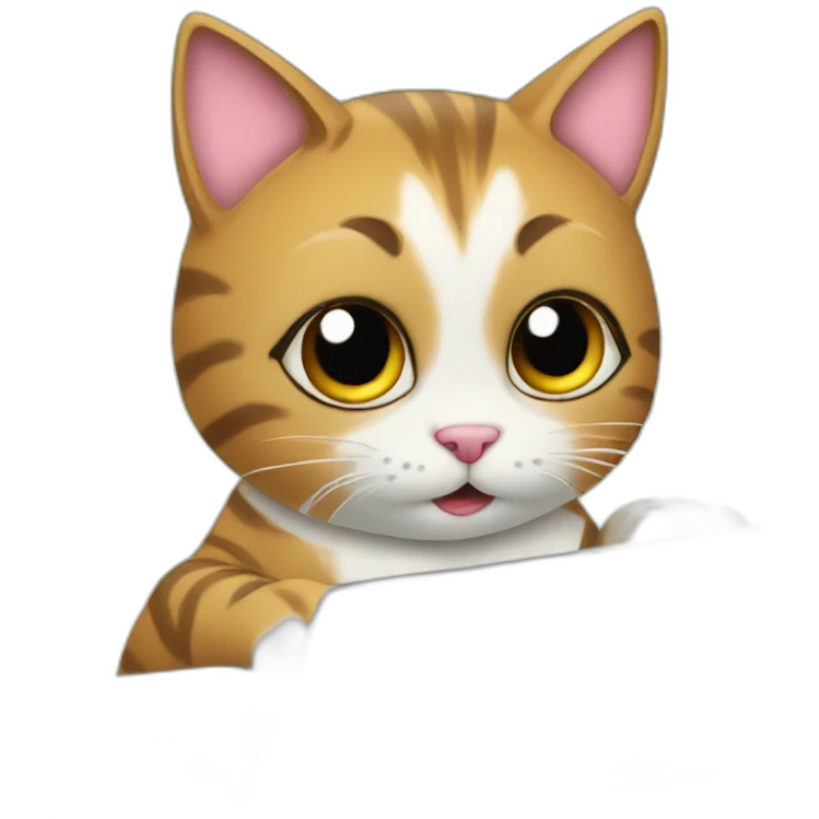 cute cat writing on a laptop emoji