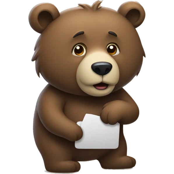 Un orso che tiene in mano un telefono emoji
