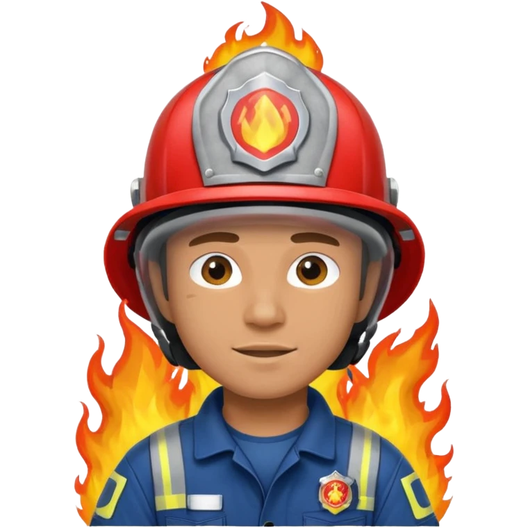 male firefighter on fire blue uniform emoji