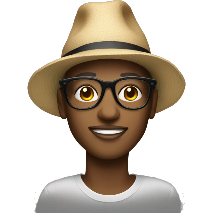 fashion icon with big glasses and hat emoji