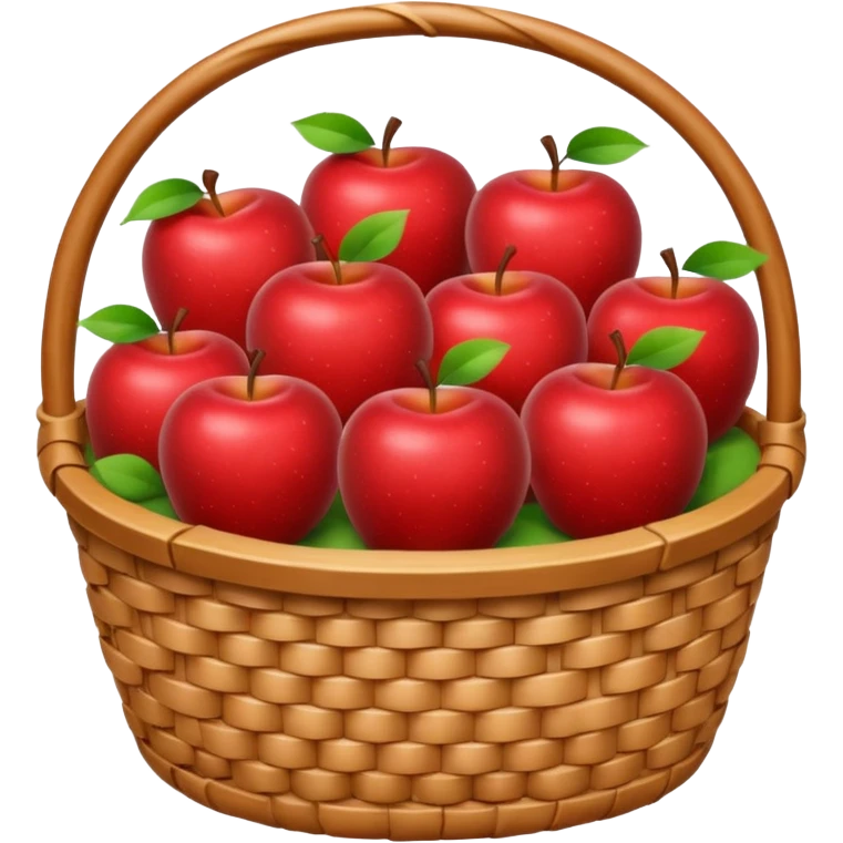 cozy basket of apples after apple picking ghibli style png emoji