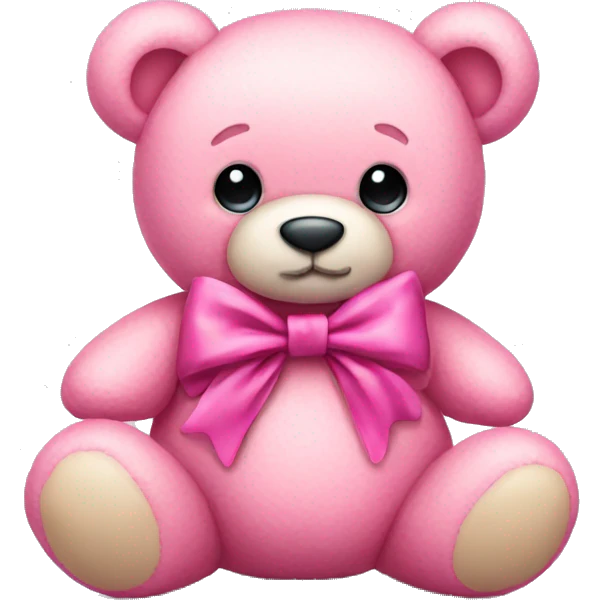 Pink teddy bear with a bow emoji