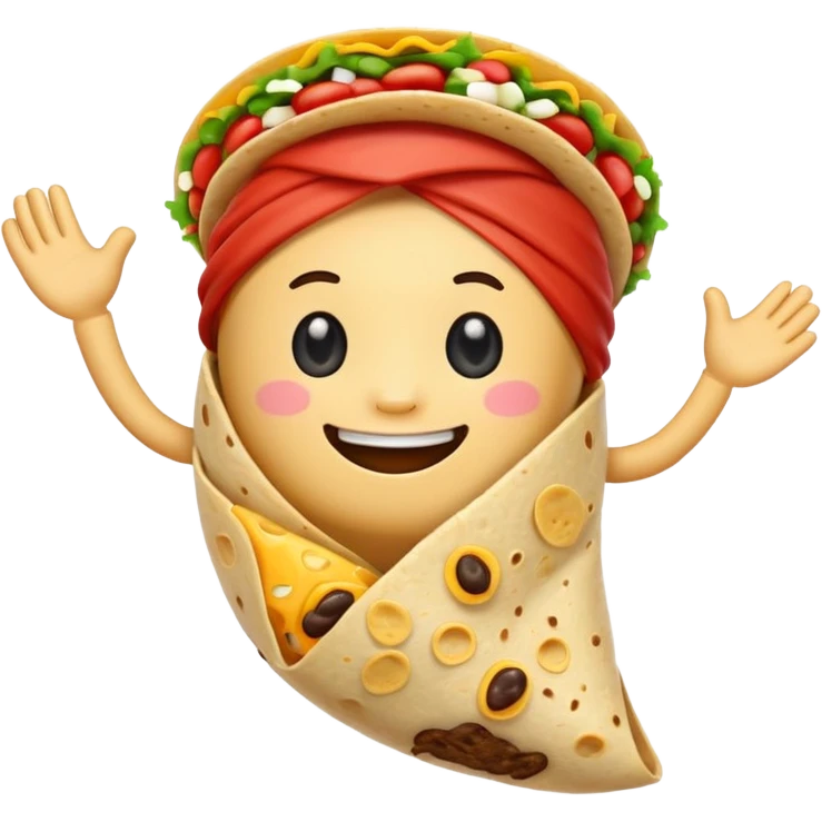 Make a cute burrito dancing emoji