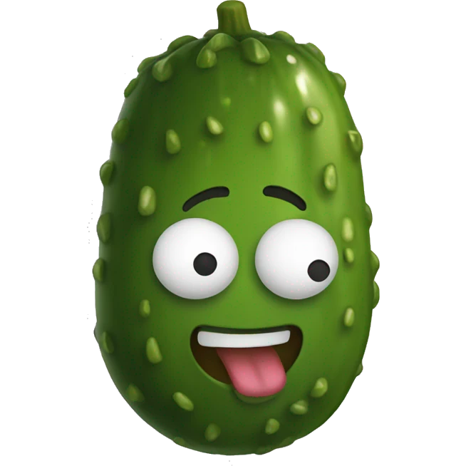Pickle with a face emoji