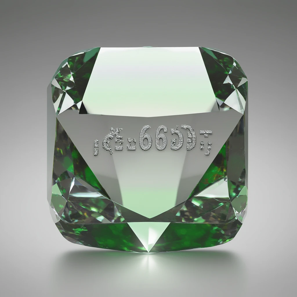 real diamond, circle-diamont gem shape, color #9665db, with complex 🗝️ key  symbol on the diamond. emoji