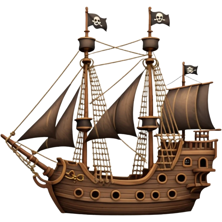 Brown captain hook pirate ship emoji