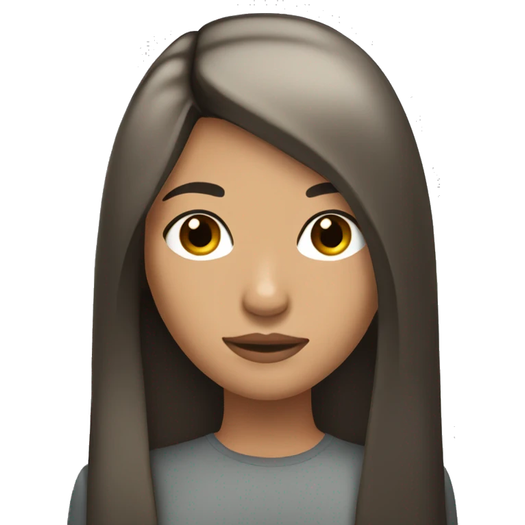 mexican teenage girl with long straight black hair and smooth tan hair emoji