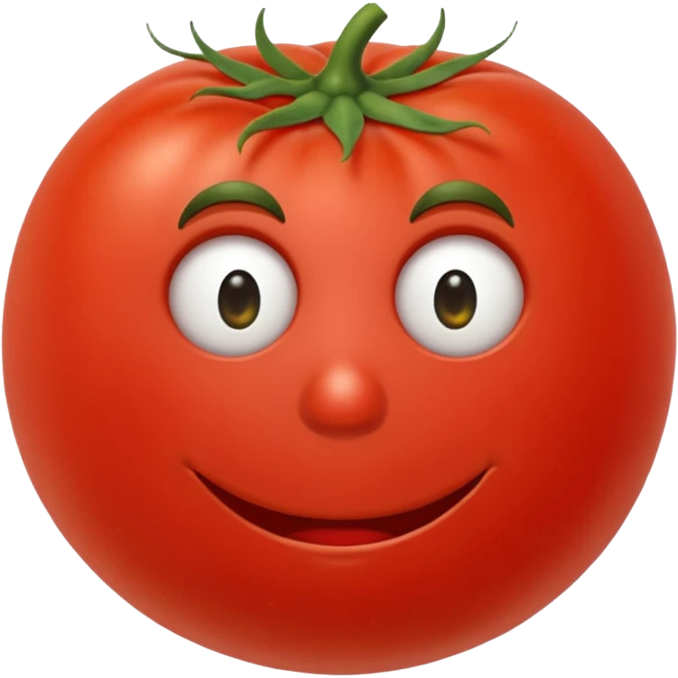 Eine Tomate mit Gesicht und Hände emoji