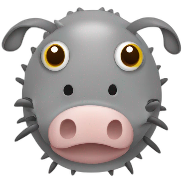 Grey pig armadillo cow centipede insect with white back emoji