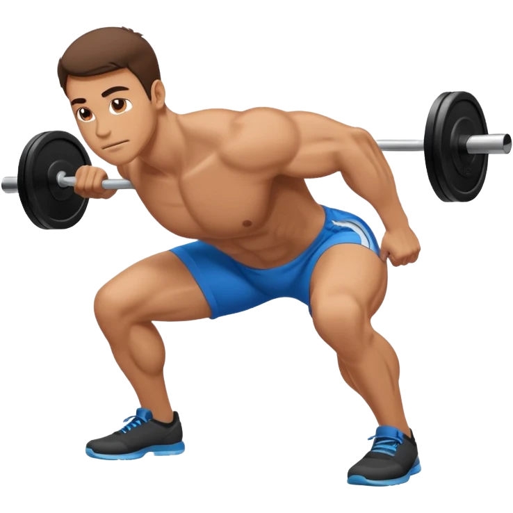 Sexy powerlifter bent-over row exercise emoji
