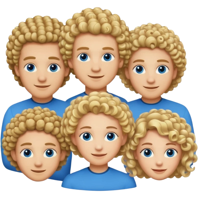smiling men with blue eyes next to light skinned blonde girl with perm curls emoji