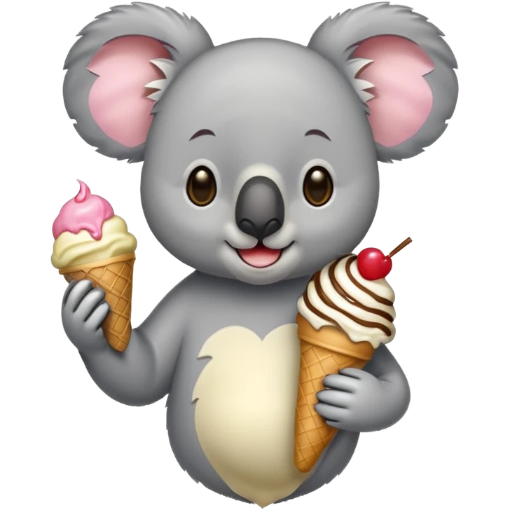 Koala with ice cream emoji