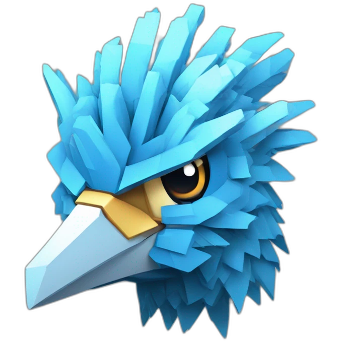 Minecraft Articuno Cyberpunk Head emoji
