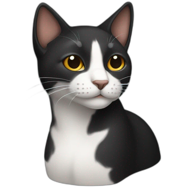 gato negro con blanco emoji
