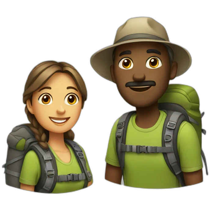 hiking couple emoji