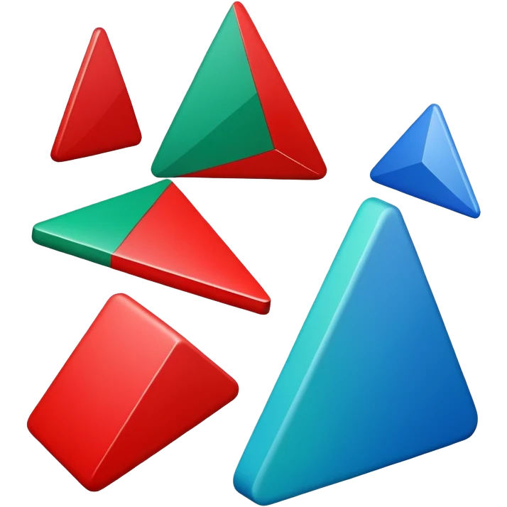 Red triangle , green rectangle , blue oval collage emoji